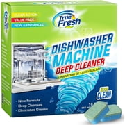 True Fresh Dish Washer Cleaner Tablets 18 Pack  - Lemon Scented - Dishwasher Cleaner and Deodorizer - Dishwasher Tablets
