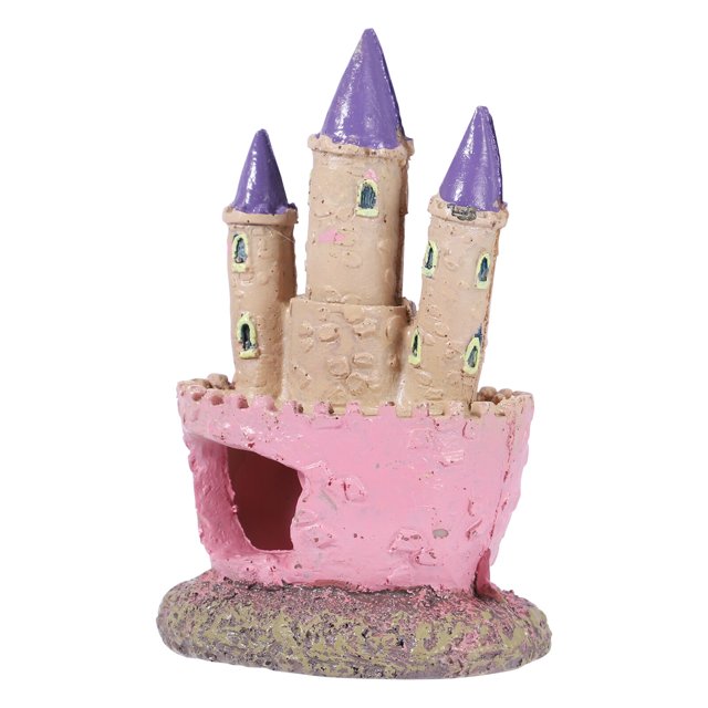 Transemion Aquarium Polyresin Castle Cave Ornament Fish Tank Decoration Accessories 1Set