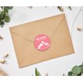 thumbnail image 2 of Darling Souvenir Round 45 Pcs Snowy Mountain Save The Date Stickers Personalized Bride Groom Names And Date Envelope Seals- Peach & White, 2 of 4