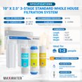 thumbnail image 2 of Max Water 3 Stage 10 inch Standard Water Filtration System, Whole House, Sediment + GAC + CTO, 2 of 6