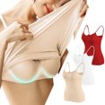 thumbnail image 2 of Timegard Camisoles pour Femmes 3 Pcs avec Soutien-Gorge Intégré Col Rond Bretelles Spaghetti Ajustées Douces Maillots de Corps Décontractés Hauts de Pyjama, 2 of 6