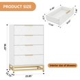 thumbnail image 3 of Commode pour Chambre avec 4 Tiroirs, Meuble Télé Commodes Commode pour Salon Couloir Entrée, Panneau MDF, Blanc, 3 of 8