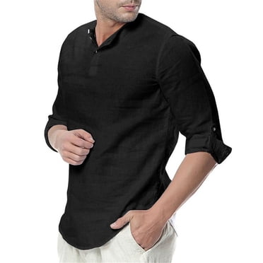 CEHVOM Chemise Manteau Ample Décontractée pour Homme en Coton et Lin Uni pour le Printemps et l'Automne