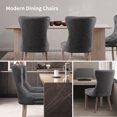 thumbnail image 2 of Subrtex Leather Button Anchor Studded Indoor Dining Chair Set of 2, Modern Mid-Century Chairs for Home, Gray, 2 of 6