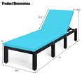thumbnail image 2 of Gymax Adjustable Rattan Patio Chaise Lounge Chair Couch w/ Turquoise Cushion, 2 of 10