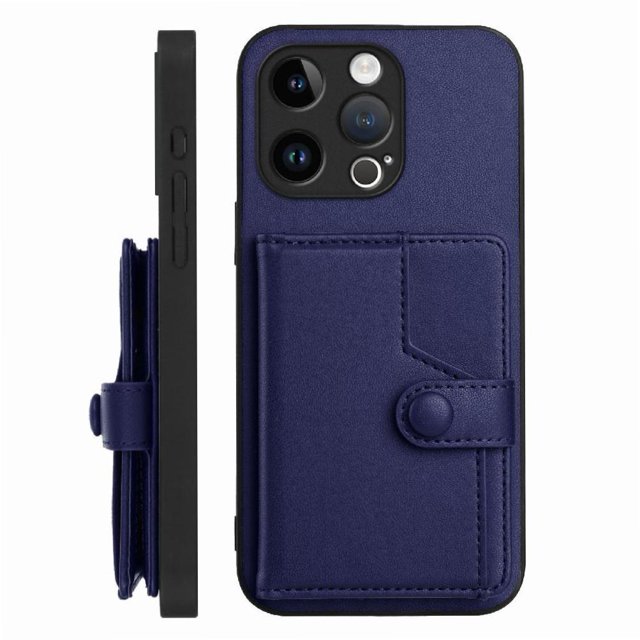 FOXDOCK Case for iPhone 13 pro RFID-Blocking Card Holder - Stylish Button Closure Design