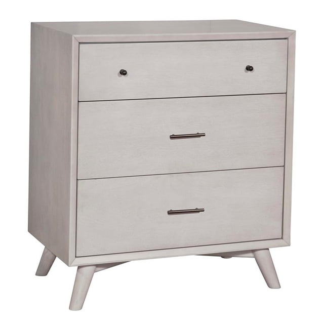 Allora Mid Century Modern Wood 3 Drawer Accent Chest in Gray