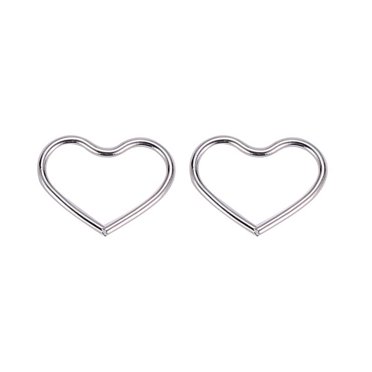 ruzhgo 1 Paire Élégantes Femmes Forme de Coeur Simple Boucles d'Oreilles Fille Soirée Oreille Studs de Style Ethnique Boucles d'Oreilles Argent