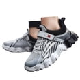 thumbnail image 3 of FAOWME Chaussures de Course Décontractées Confortables à Lacets en Maille pour Enfants Gris 8-9 Ans, 3 of 8