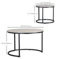 thumbnail image 3 of HOMCOM Round Nesting Tables Set of 2, Stacking Coffee Table Set, 3 of 10