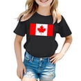 thumbnail image 4 of T-shirt à Manches Courtes pour Filles de la Fête du Canada, Col Rond d'Été, Coupe Décontractée, Chandails de Base, 4 of 4