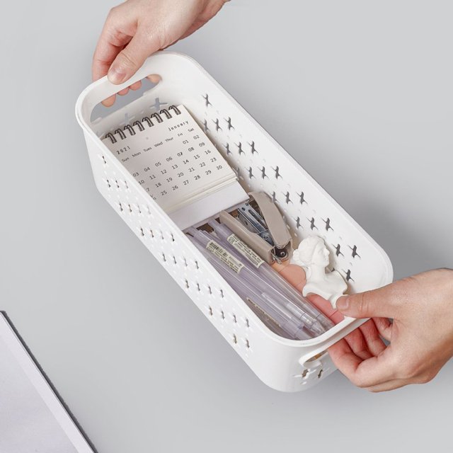 Boîte de Rangement de Bureau Robuste pour Papeterie Articles de Toilette Cosmétiques