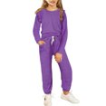 thumbnail image 1 of Kid Toddler Girl Clothes Bowknot Ruffle Sleeve Top + Floral Pants 2pc Fall Winter Outfit Set, 1 of 3
