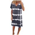 thumbnail image 1 of TJAZFJPA Robes en Soie pour Femmes Mode Été Décontractée Grande Taille Ample et Confortable Robe Sans Manches à Rayures Imprimées Col en V Robe Blanche Robe de Maternité d'Été, 1 of 5