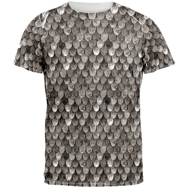 T-Shirt pour Adulte à Imprimé Intégral de Costume d'Armure à Écailles d'Acier