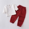 thumbnail image 2 of Birdeem Chemises pour Filles Mode Filles et Garçons Hauts Décontractés à Manches Longues Col Rond Ensemble Pantalon Long Uni, 2 of 12