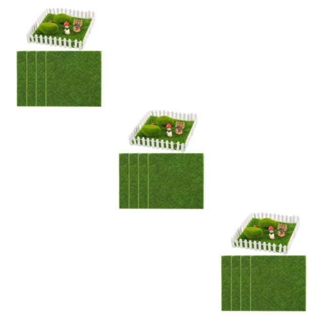 Baohd 4pcs ABS Scratch-Proof Artificial Grass Lawn For Low-Maintenance Gardens Low Maintenance Flocking 3Set