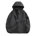 thumbnail image 1 of PEONAVET Mens Jacket Men's Outdoor Windproof And Waterproof Long Sleeved Hooded Workwear Jacket Jacket, 1 of 8