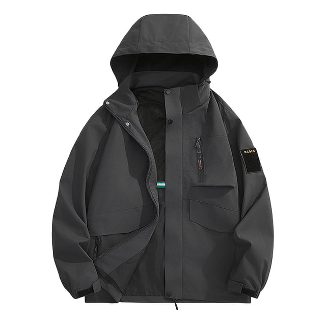 PEONAVET Mens Jacket Men's Outdoor Windproof And Waterproof Long Sleeved Hooded Workwear Jacket Jacket