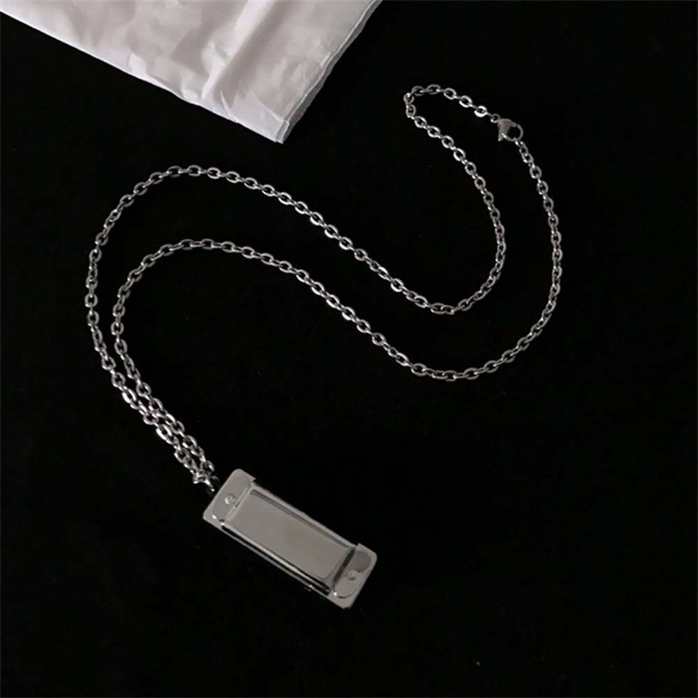 Mini Harmonica Collier Hommes et Femmes Niche Design Sens Pendentif Musical Peut Souffler le Son Senior Créatif Petits Instruments Collier