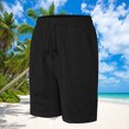 thumbnail image 2 of Plebaso Mens Casual Shorts Drawstring Loose Summer Shorts Solid Color Breathable Beach Vacation Shorts, 2 of 6