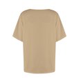 thumbnail image 4 of T-shirt à Boutons Col en V pour Femmes Manches Courtes Blouse Décontractée Ample Basique, 4 of 4