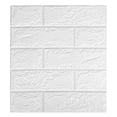 thumbnail image 3 of Decorative 3D Wallpaper, Faux Brick Wall Panel Cuttable Prevent Collision White   For Bedroom, 3 of 8