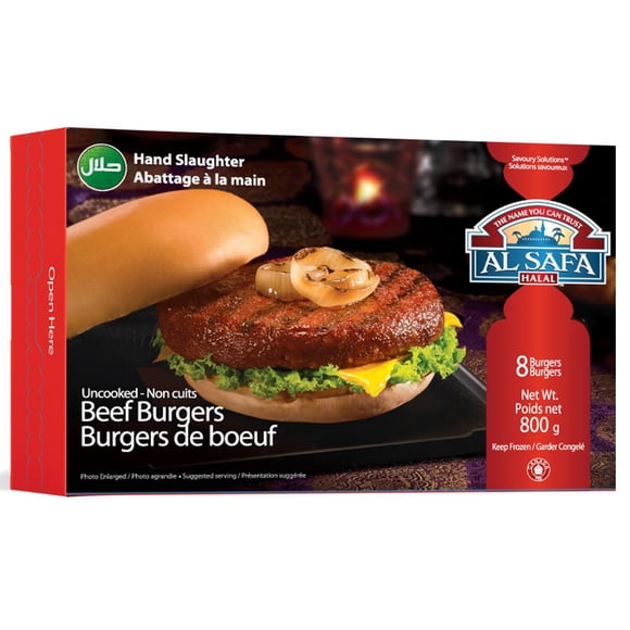 Burgers de boeuf cru Al Safa Halal 800g