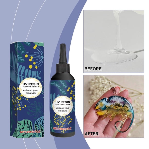 Résine UV époxy Transparente 200g - Colle à Durcissement Ultraviolets
