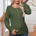 thumbnail image 4 of Timegard Chandails pour Femmes Col Rond à Boutons Manches Longues Coupe Ajustée Tricot Chandail Vêtements d'Automne Hiver, 4 of 6