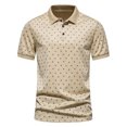 thumbnail image 1 of RKSTN Polos pour Hommes à Imprimé Boutons Coupe Ajustée Col Rabattu Chemises Manches Courtes Mode Décontractée Blouse Hauts, 1 of 9