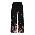 thumbnail image 4 of Mikilon Pyjama Décontracté pour Femmes, Ensemble de Sommeil, Imprimé Vintage, Manches Courtes, Pantalon Capri, 2 Pcs, Col Rond, Tenue de Détente Décontractée avec Poches, Ensemble 2 Pcs, Multicolore, TG, 4 of 8