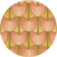thumbnail image 1 of Ahgly Company Tapis Rond Lavable en Machine Intérieur Transitionnel Jaune Orange, 7 Pieds Rond, 1 of 7