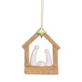 thumbnail image 1 of HOLIDAY TIME 4.5 Inch Nativity Scene Ornament, Ceramic Holy Family Stable Hanging Decor with Golden Star, Christmas Tree Ornament, 1 of 5