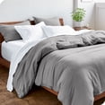 thumbnail image 1 of Bare Home Sandwashed Duvet Cover Set - Ultra-Soft - Premium 1800 Collection - 3 Piece - Full, Frost Gray, 1 of 7