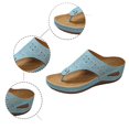 thumbnail image 4 of Women Fashion Open Toe Slide Sandals 5.8cm Heel Openwork Pattern PU Material Comfortable Casual Summer Slippers, 4 of 8