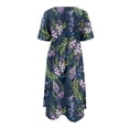 thumbnail image 5 of DPTALR Women Summer Printing Causal Round Neck Short Sleeve Vacation Pockets Dress, 5 of 5