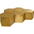 thumbnail image 1 of Meridian Furniture Table Basse Modulaire Hexagonale Brossée Or 5 Pcs, 1 of 3