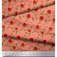 thumbnail image 3 of Soimoi Rayon Fabric Leaves & Strawberry Fruits Printed Craft Fabric by the Yard 56 Inch Wide, 3 of 3