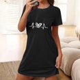 thumbnail image 2 of Rbaofujie Vêtements de Nuit pour Femmes Robe de Nuit Courte Surdimensionnée pour Femmes Imprimée à Col Rond et Manches Courtes Robe Vêtements de Nuit pour Filles, 2 of 6