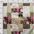 thumbnail image 3 of oneOone Rayon Brown Fabric Asian Floral Mix Patch Craft Projects Decor Fabric Printed By The Yard 56 Inch Wide, 3 of 4