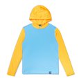 thumbnail image 1 of Speedo Boy's UV Protection Graphic Long Sleeve Hooded Rashguard Swim Shirt - Mandarin Peel, Size S, 1 of 2