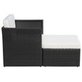 thumbnail image 5 of vidaXL Chaise de Jardin avec Tabouret en Rotin Synthétique Noir, 5 of 5
