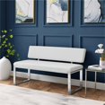 thumbnail image 2 of Inspired Home Banc Mabel Cuir PU Blanc, 2 of 8