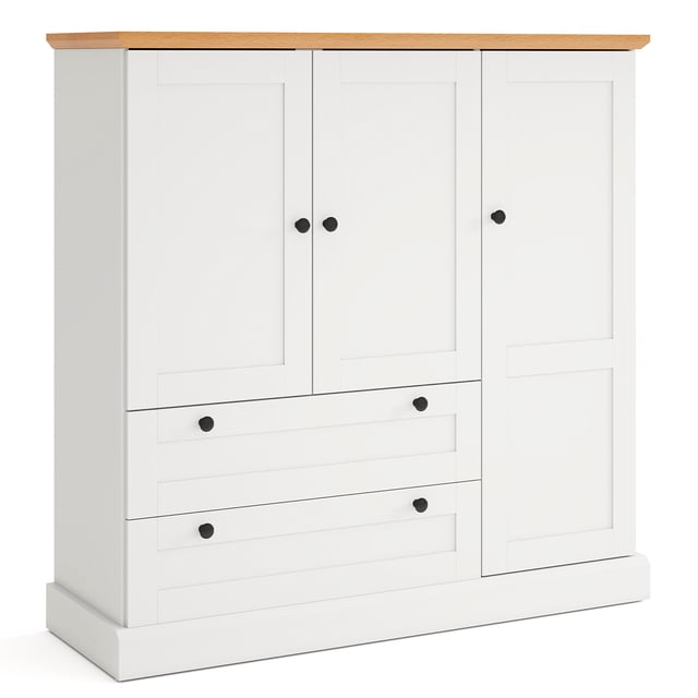 Gymax Buffet Bahut Armoire de Cuisine Garde-Manger Huche Armoire de Rangement Crédence Style Ferme
