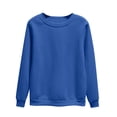 thumbnail image 2 of cllios Chandails Grande Taille pour Femmes Basiques à Manches Longues à Col Rond Chandails Molletonnés Couleur Unie Chandail 2024 Hauts Classiques Vêtements d'Automne Hiver, 2 of 5