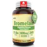 Herba Bromelain Supplement 600mg – 180 Capsules | 2,400 GDU/g Max Potency | Made in Canada