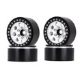 thumbnail image 1 of Graflsoa 4pcs 2.2" Aluminum Alloy Climbing Car Wheel Rims, 8-Hole Design, Black & Silver Finish, Hexagon Length 12mm, 1 of 7