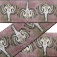 thumbnail image 4 of IBA Indianbeautifulart Green Tribal Elephant Face Animal Printed Ribbon Trim 9 Yards Velvet Fabric Laces For Crafts Sewing Accessories 4 Inches, 4 of 6