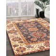thumbnail image 2 of Ahgly Company Indoor Round Abstract Yellow Oriental Area Rugs, 4' Round, 2 of 6